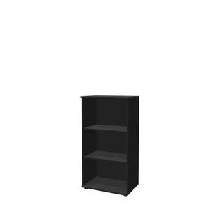 Biuro lentyna THEO, su 3 atviromis lentynomis, 1100 x 600 x 375 mm – juoda