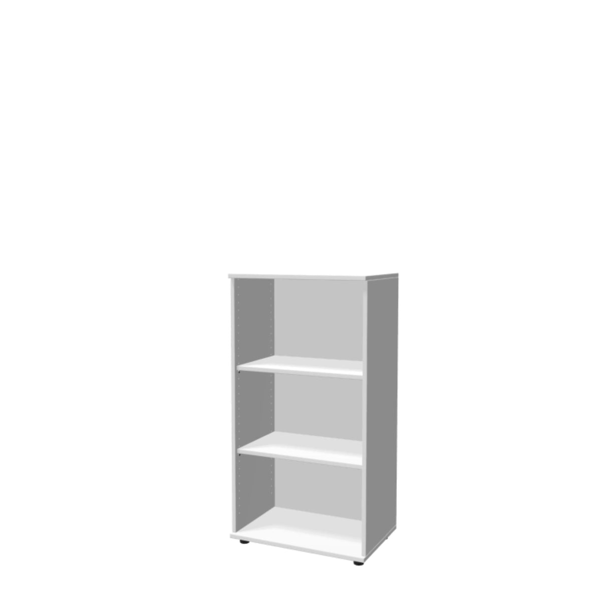 Biuro lentyna THEO, su 3 atviromis lentynomis, 1100 x 600 x 375 mm – balta