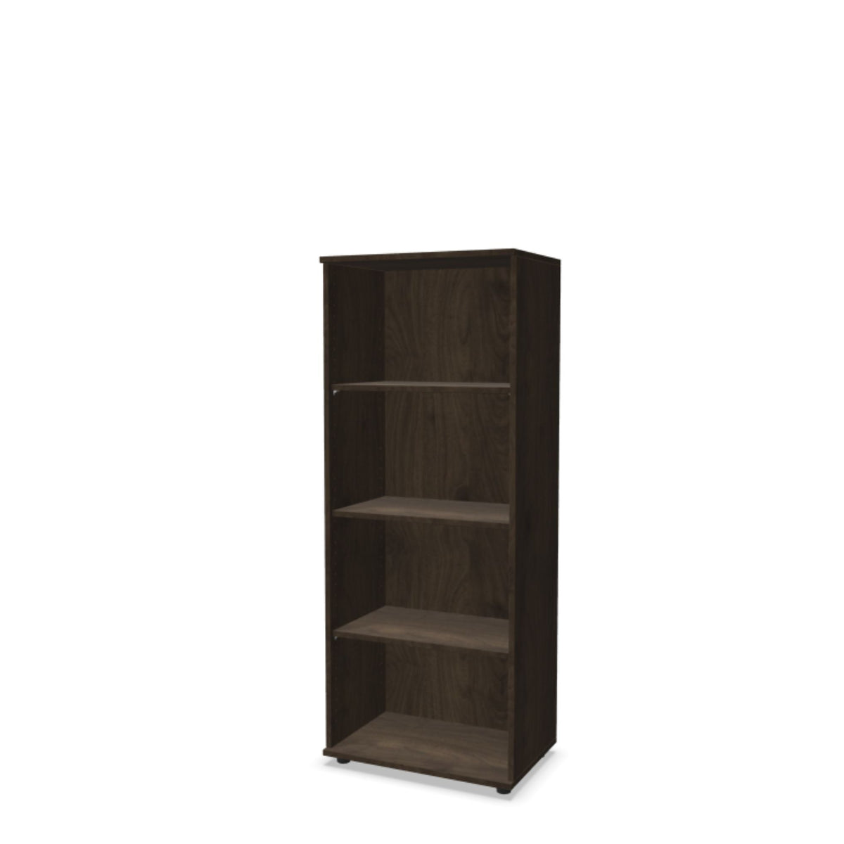 Biuro lentyna THEO, su 4 atviromis lentynomis, 1450 x 600 x 375 mm – riešutmedžio