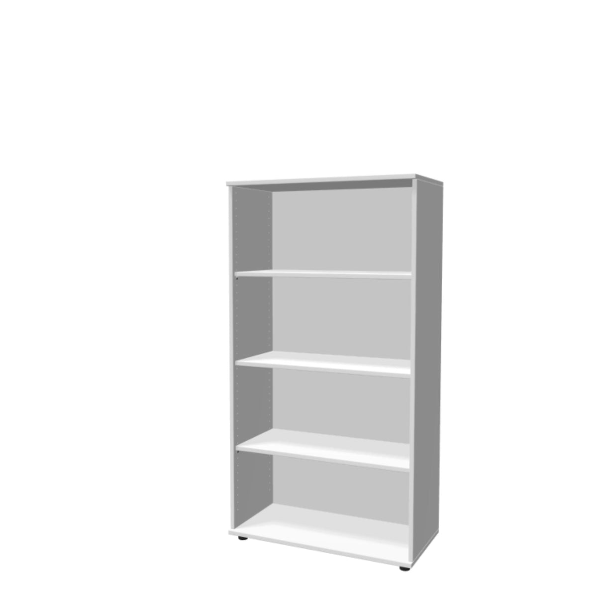 Biuro lentyna THEO, su 4 atviromis lentynomis, 1450 x 800 x 375 mm – balta