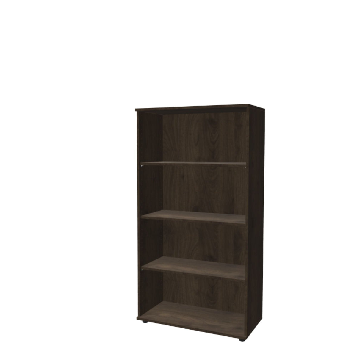 Biuro lentyna THEO, su 4 atviromis lentynomis, 1450 x 800 x 375 mm – riešutmedžio