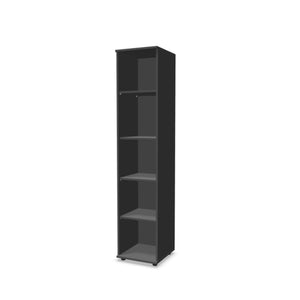 Biuro lentyna THEO, su 5 atviromis lentynomis, 1800 x 400 x 375 mm – antracito