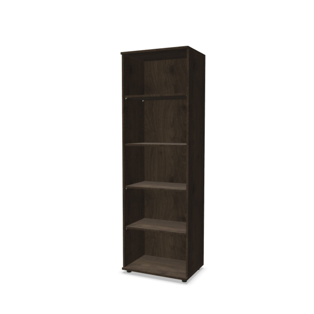 Biuro lentyna THEO su 5 atviromis lentynomis, 1800 x 600 x 375 mm – riešutmedžio