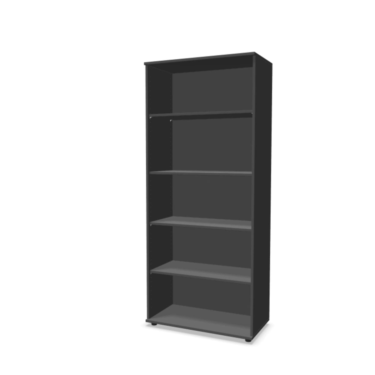 Biuro lentyna THEO, su 5 atviromis lentynomis, 1800 x 800 x 375 mm – Antracito