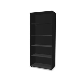 Biuro lentyna THEO, su 5 atviromis lentynomis, 1800 x 800 x 375 mm – Juoda