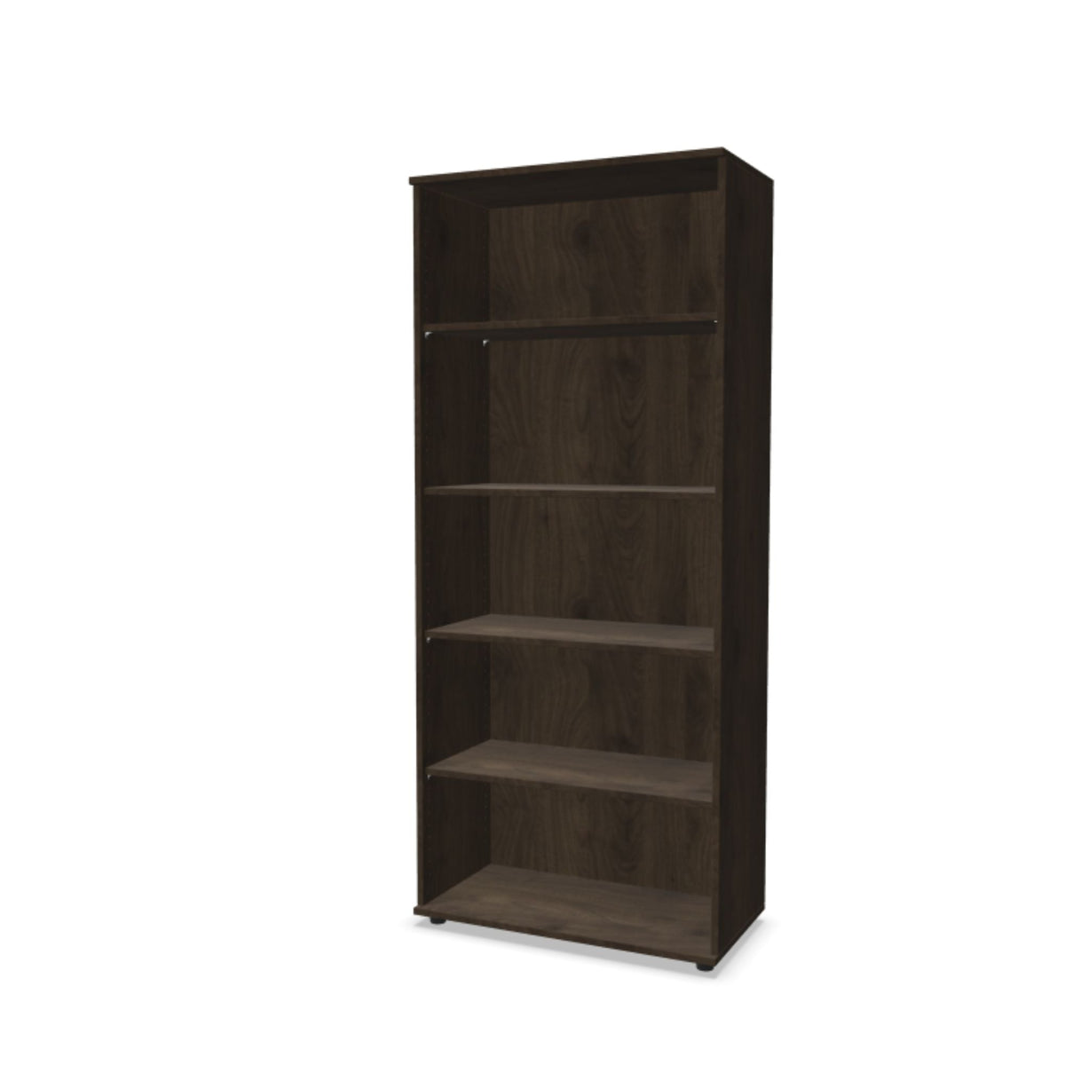 Biuro lentyna THEO, su 5 atviromis lentynomis, 1800 x 800 x 375 mm – Riešutmedžio