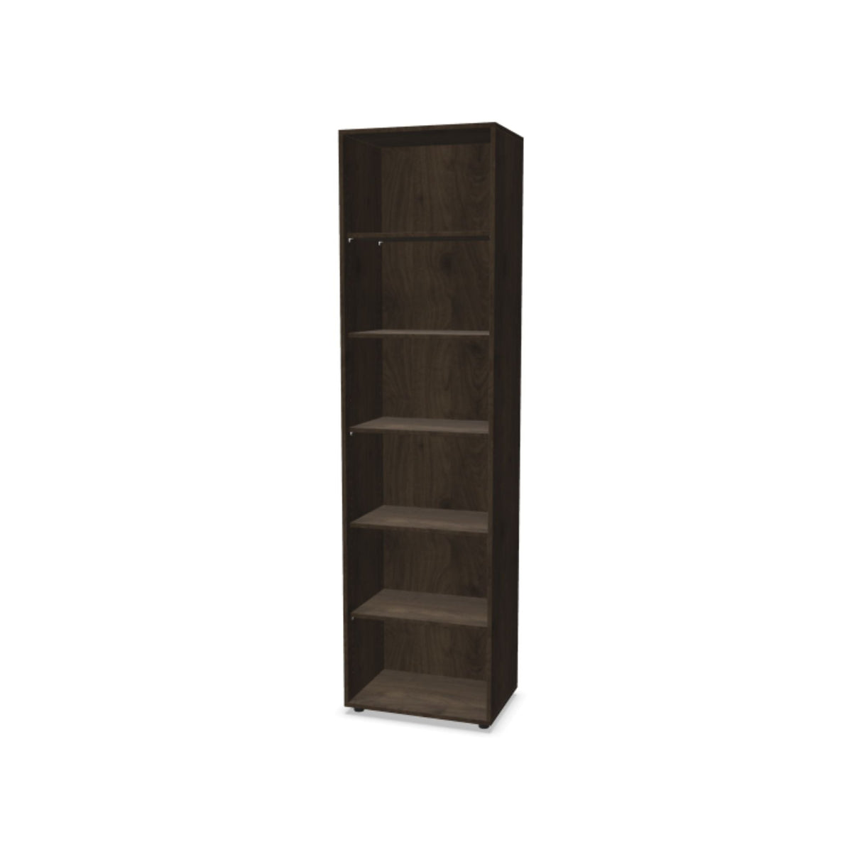 Biuro lentyna THEO su 6 atviromis lentynomis, 2150 x 600 x 375 mm – riešutmedžio