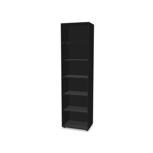 Biuro lentyna THEO su 6 atviromis lentynomis, 2150 x 600 x 375 mm – juoda