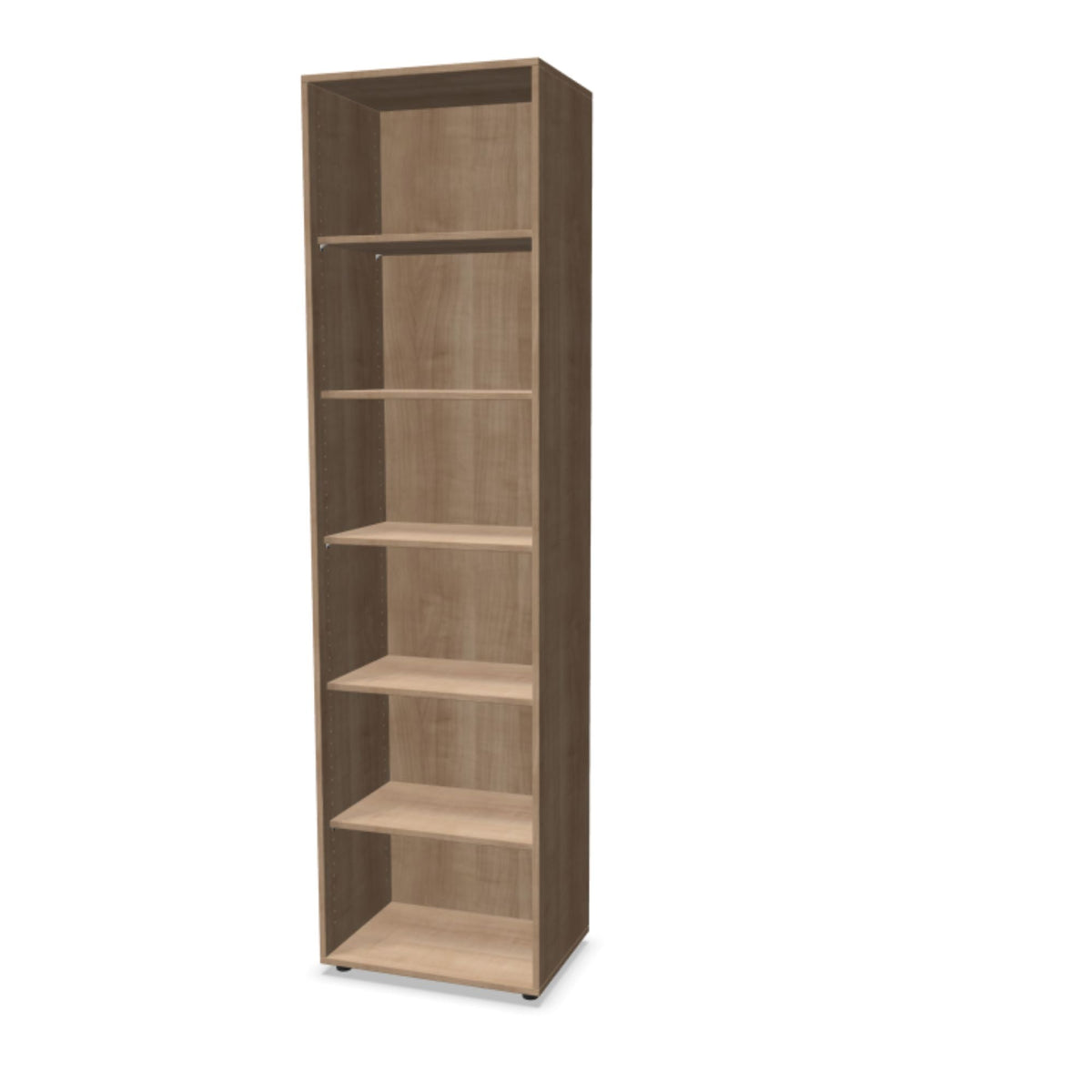 Biuro lentyna THEO su 6 atviromis lentynomis, 2150 x 600 x 375 mm – amerikietiško ąžuolo