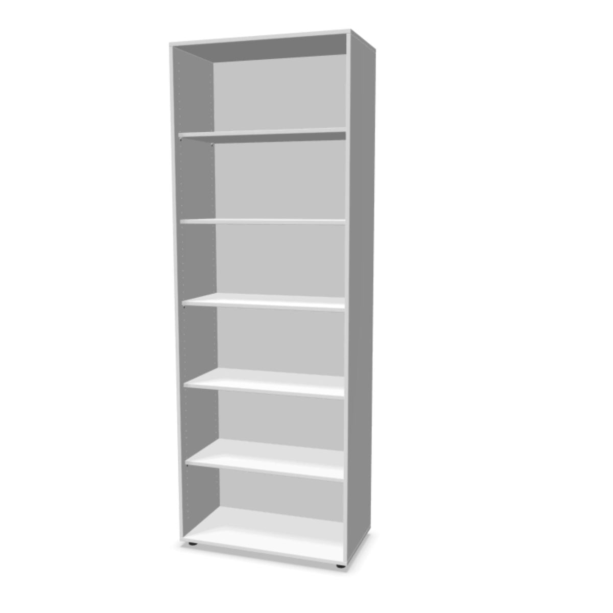 Biuro lentyna THEO su 6 atviromis lentynomis, 2150 x 800 x 375 mm – balta