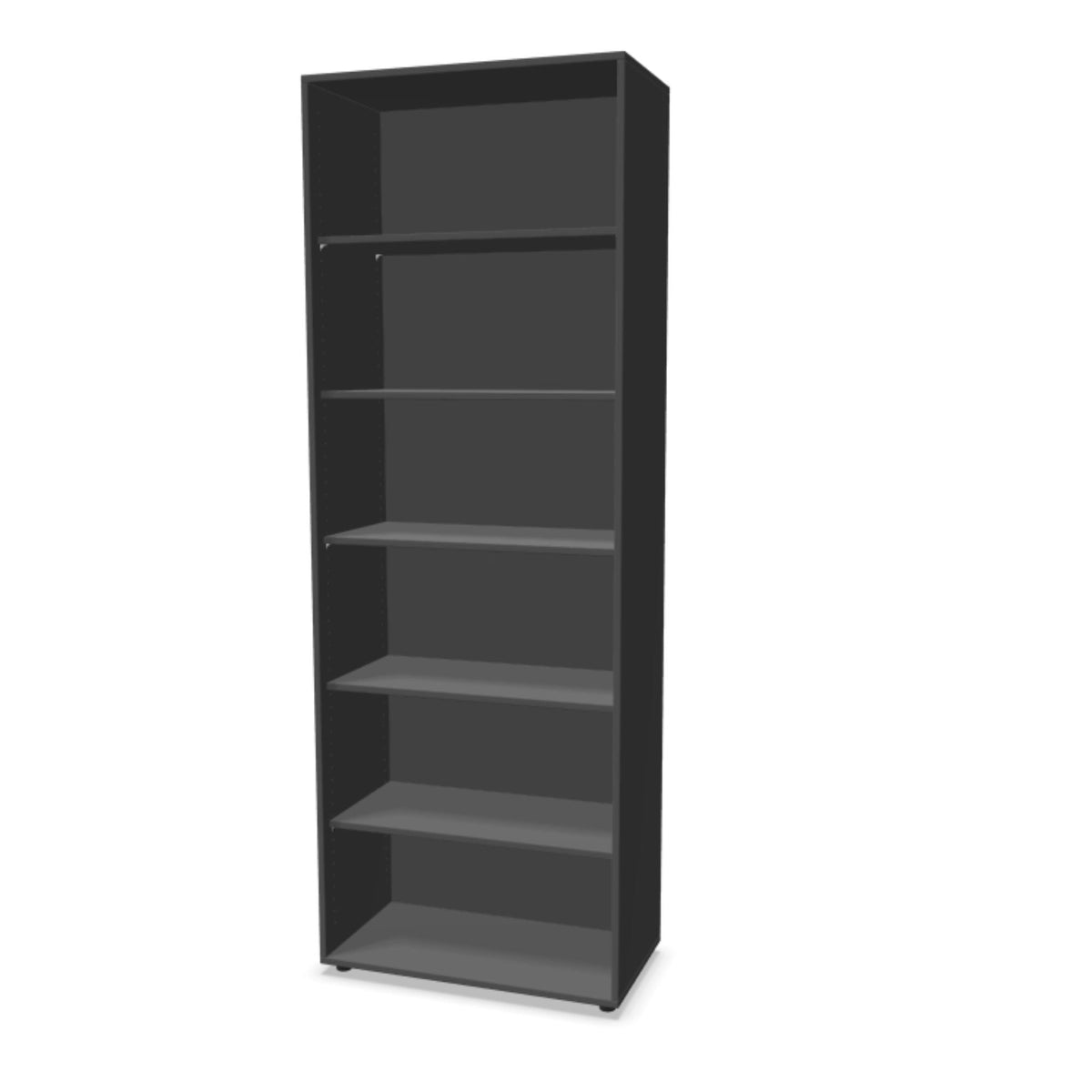 Biuro lentyna THEO su 6 atviromis lentynomis, 2150 x 800 x 375 mm – antracito