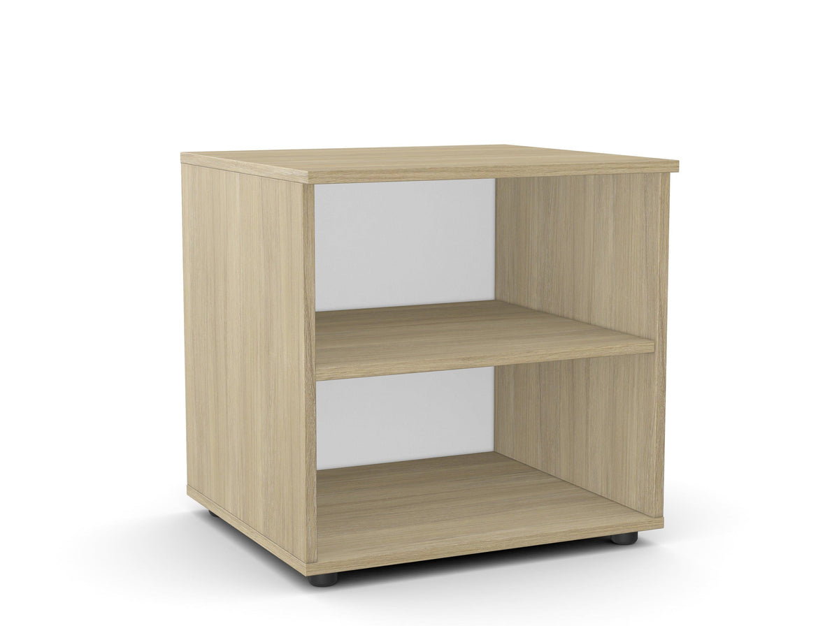 Biuro spausdintuvo lentyna Flexx, 2 lentynos, 700 x 600 x 550 mm – Gintarinio ąžuolo / Plastikinės kojelės