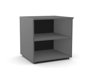 Biuro spausdintuvo lentyna Flexx, 2 lentynos, 700 x 600 x 550 mm – Grafito / Plastikinės kojelės