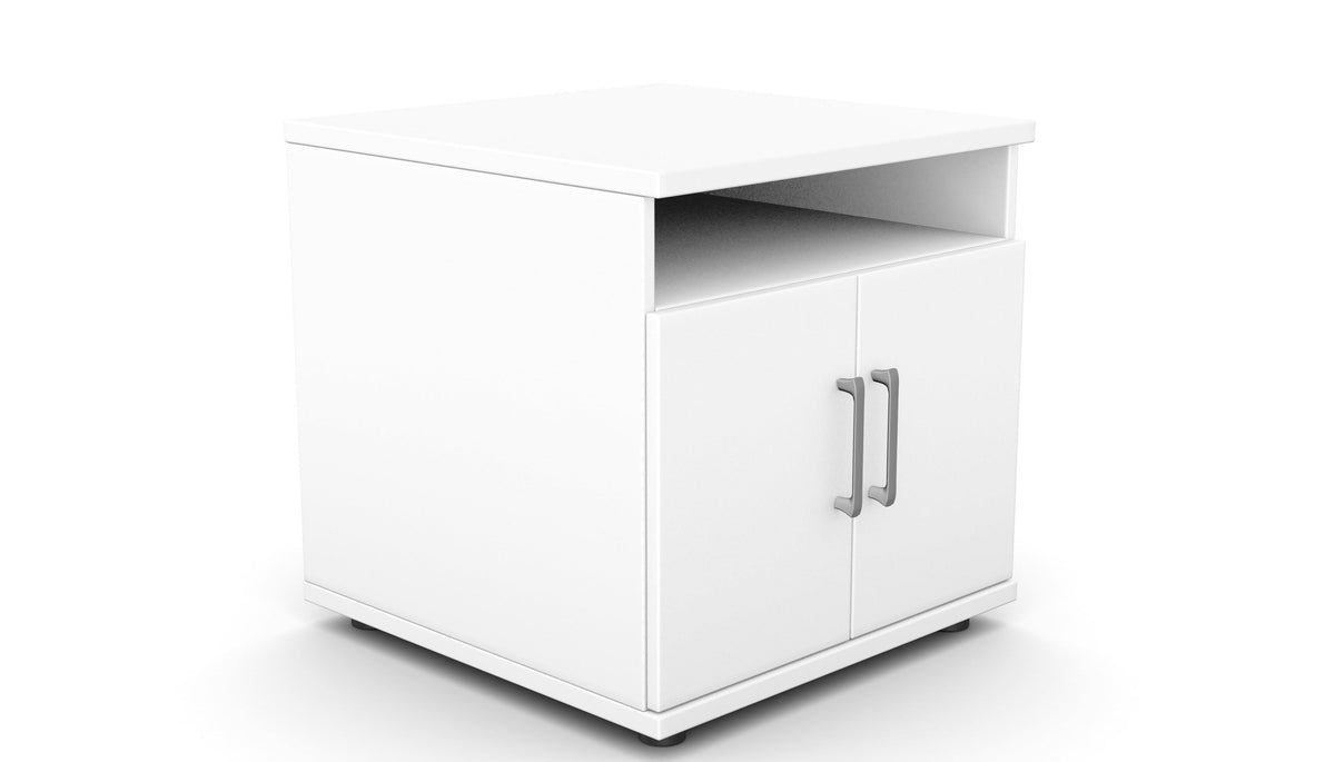 Biuro spausdintuvo lentyna THEO, 600 x 600 x 600 mm – Balta