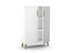 Biuro spinta Flexx, 1190 x 800 x 355 mm – Balta / Medinės kojelės