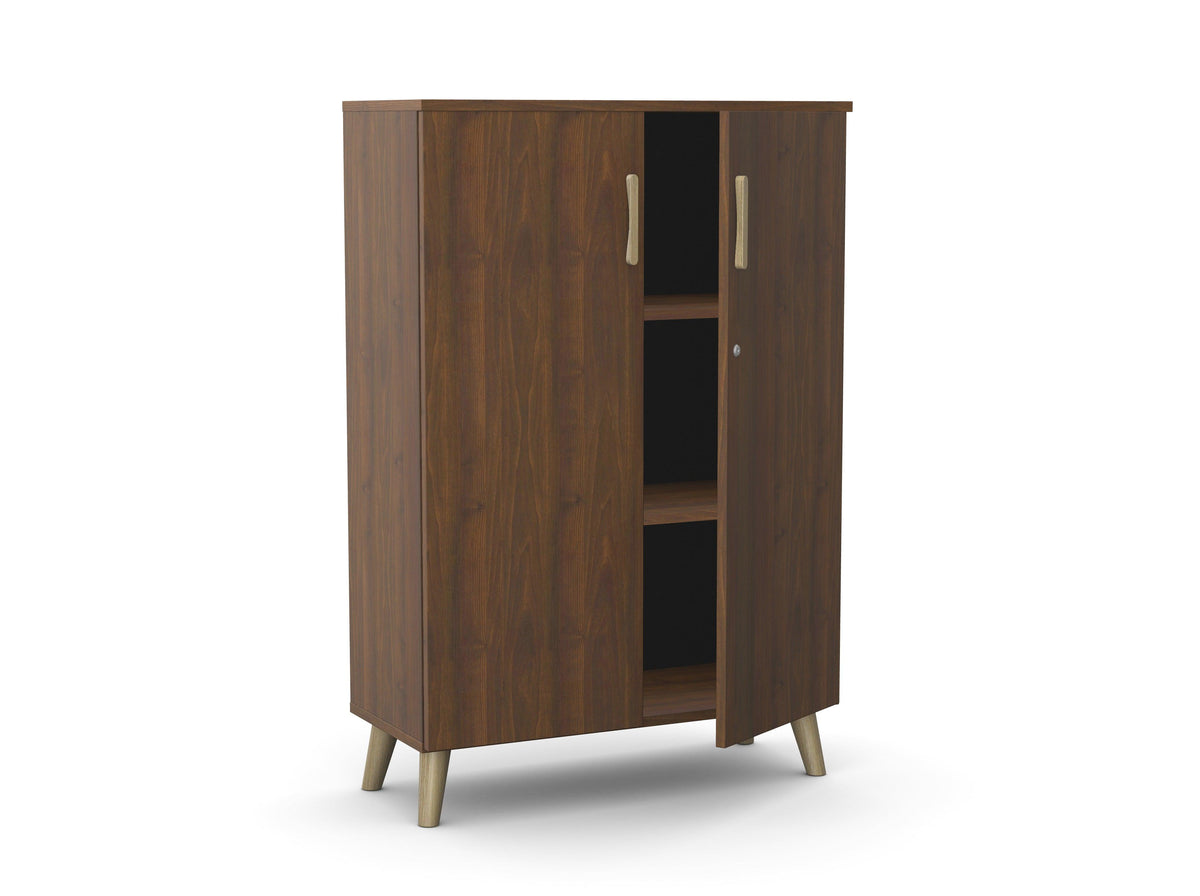Biuro spinta Flexx, 1190 x 800 x 355 mm – Riešutmedžio / Medinės kojelės