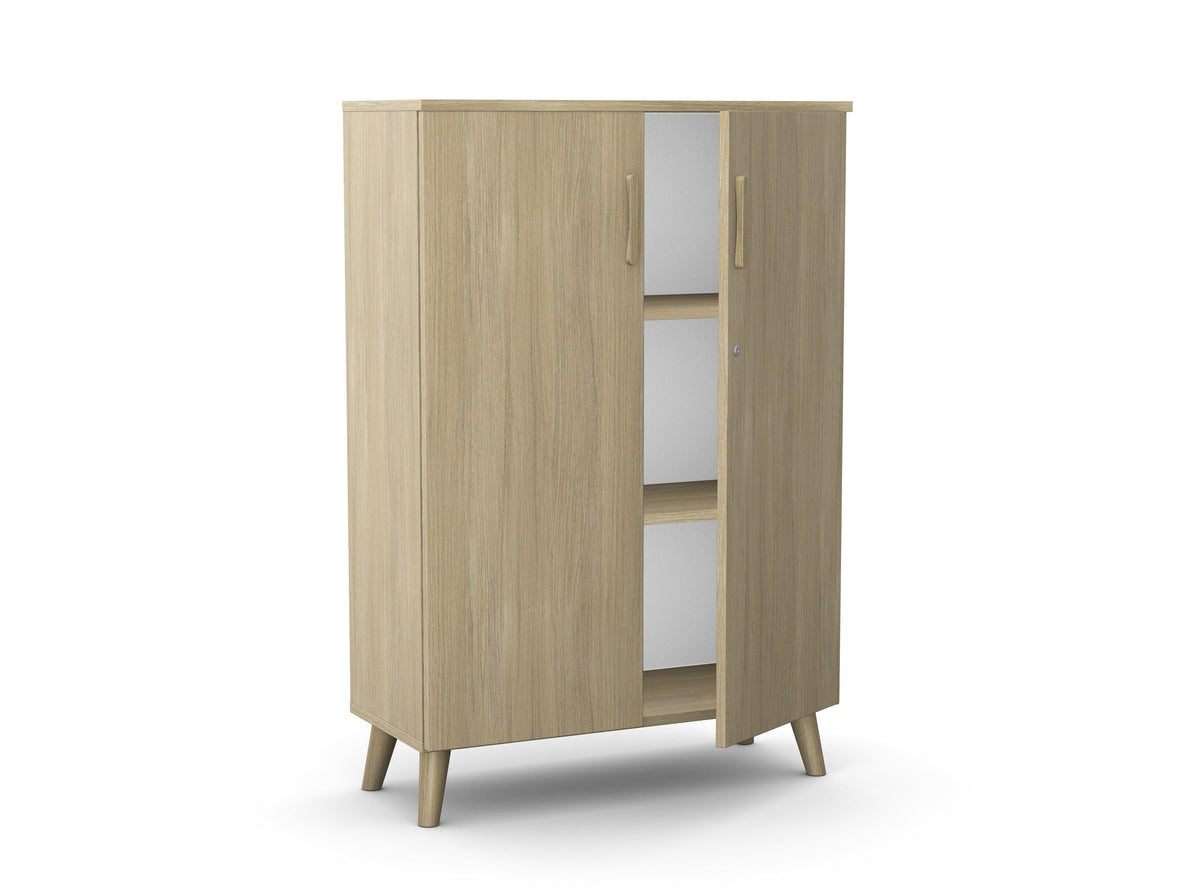 Biuro spinta Flexx, 1190 x 800 x 355 mm – Gintarinio ąžuolo / Medinės kojelės