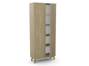 Biuro spinta Flexx su 5 lentynomis, 1800 x 800 x 355 mm – Gintarinis ąžuolas / Medinės kojelės