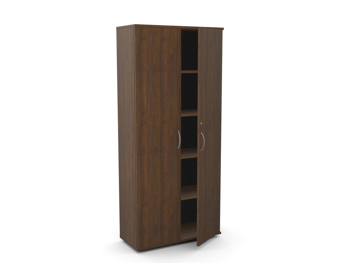 Biuro spinta Flexx su 5 lentynomis, 1800 x 800 x 355 mm – Riešutmedžio / Plastikinės kojelės