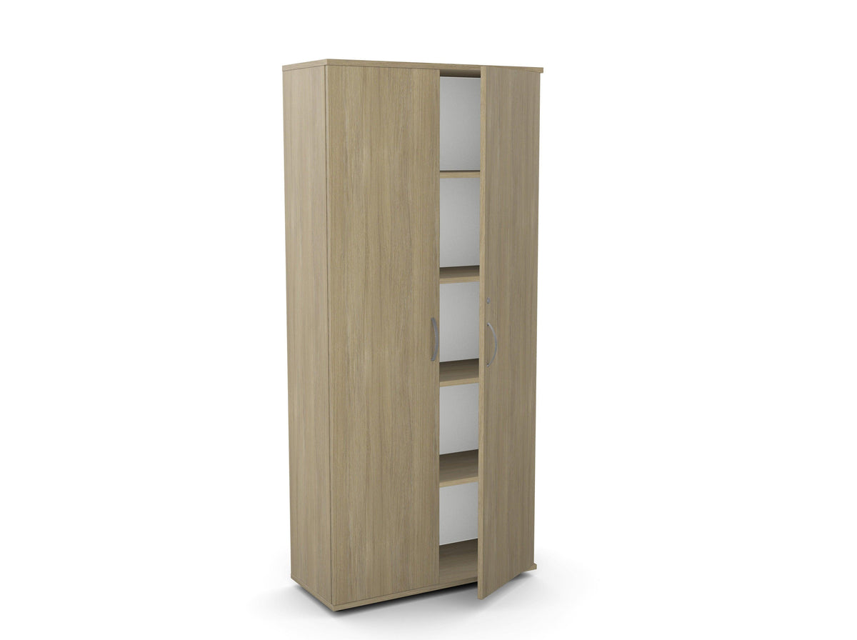 Biuro spinta Flexx su 5 lentynomis, 1800 x 800 x 355 mm – Gintarinis ąžuolas / Plastikinės kojelės
