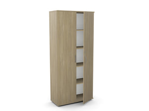 Biuro spinta Flexx su 5 lentynomis, 1800 x 800 x 355 mm – Gintarinis ąžuolas / Plastikinės kojelės