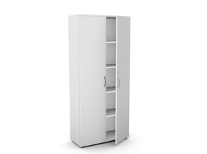 Biuro spinta Flexx su 5 lentynomis, 1800 x 800 x 355 mm – Balta / Plastikinės kojelės