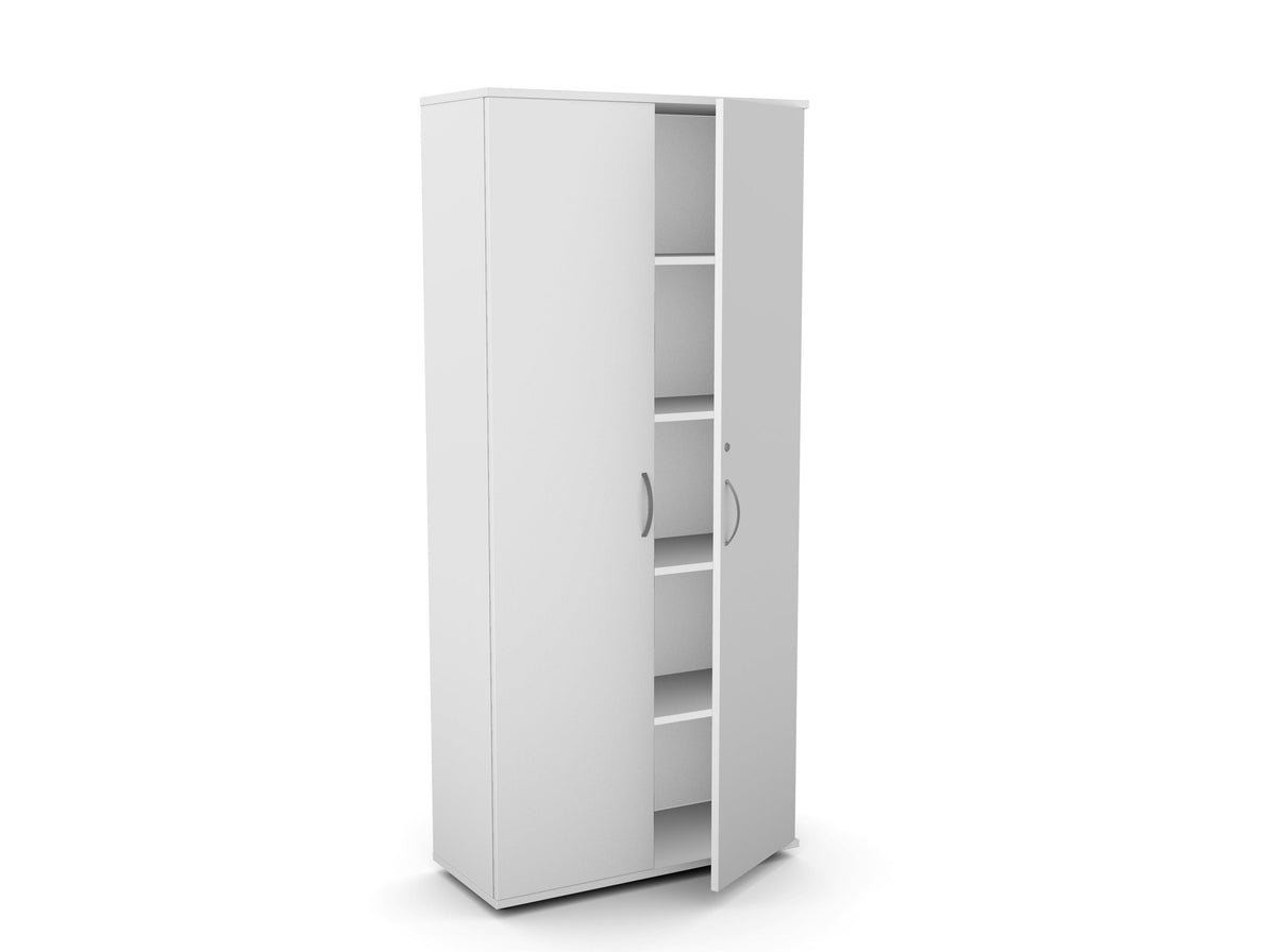 Biuro spinta Flexx su 5 lentynomis, 1800 x 800 x 355 mm – Balta / Plastikinės kojelės