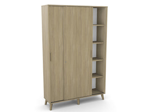 Biuro spinta Flexx su stumdomomis durimis ir 10 lentynų, 1800 x 1200 x 355 mm – Gintarinio ąžuolo / Medinės kojelės