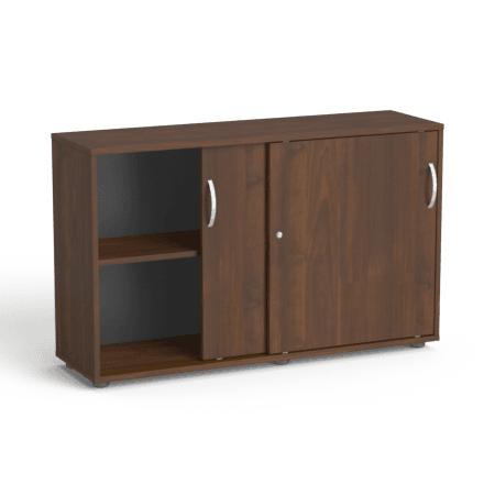 Biuro spinta Flexx su stumdomomis durimis ir 2 lentynomis, 742 x 1200 x 355 mm – Riešutmedžio / Riešutmedžio