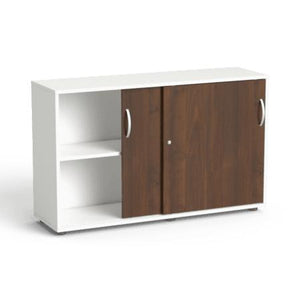 Biuro spinta Flexx su stumdomomis durimis ir 2 lentynomis, 742 x 1200 x 355 mm – Balta / Riešutmedžio