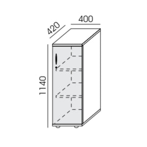 Biuro spinta NUWO, 3 lentynos, 1140x400x420 mm, konfigūruojama