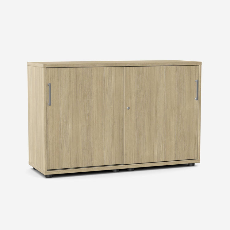 Biroja skapis NUWO ar bīdāmām durvīm, 2 plaukti, 780x1200x420 mm, konfigurējams - Ergostock.lv