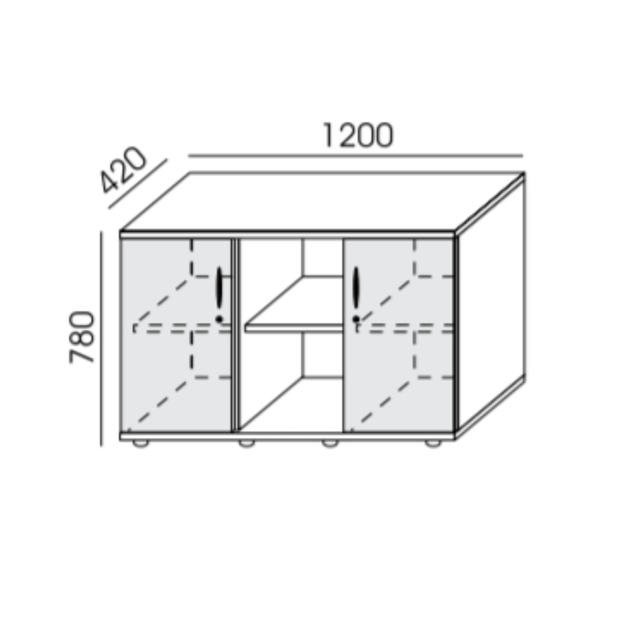 Biuro spinta NUWO COMBI S, 780x1200x420 mm, konfigūruojama