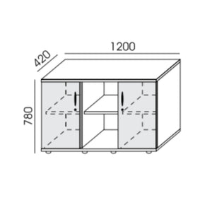 Biuro spinta NUWO COMBI S, 780x1200x420 mm, konfigūruojama