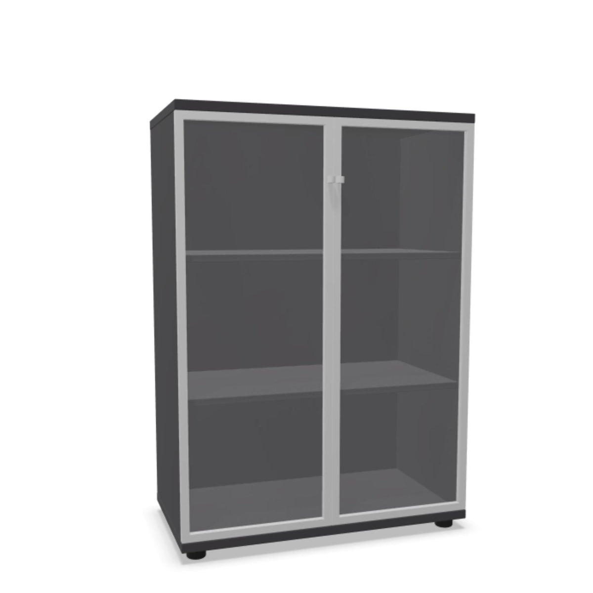 Biuro spinta NUWO GLASS, 3 lentynos, 1140x800x420 mm, konfigūruojama