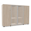 Biroja skapis NUWO GLASS COMBI, 3 plaukti, 1140x1600x420 mm, konfigurējams - Ergostock.lv