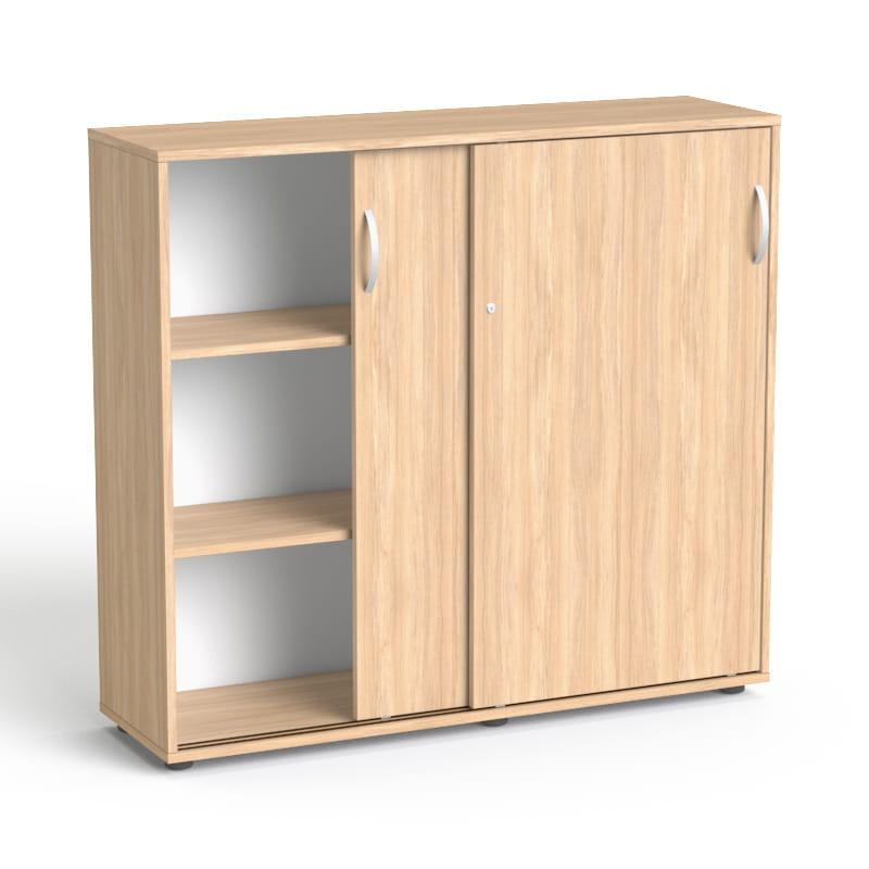 Biuro spintų komplektas Flexx One, trys spintos, bendras plotis 256 cm, gintarinis ąžuolas