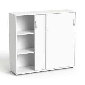 Biuro spintų komplektas Flexx One, trys spintos, bendras plotis 256 cm, baltas