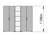 Biuro spintų komplektas Flexx White, trys spintos, bendras plotis 200 cm, baltas