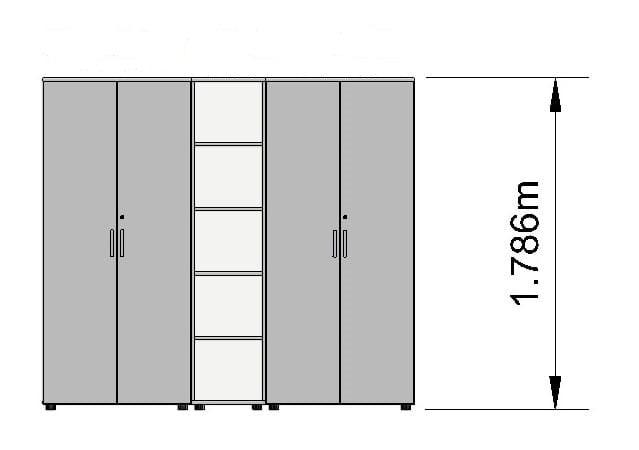 Biuro spintų komplektas Flexx White, trys spintos, bendras plotis 200 cm, baltas
