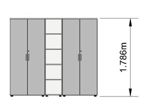 Biuro spintų komplektas Flexx White, trys spintos, bendras plotis 200 cm, baltas
