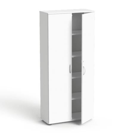Biuro spintų komplektas Flexx White, trys spintos, bendras plotis 200 cm, baltas