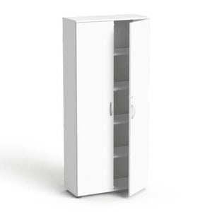 Biuro spintų komplektas Flexx White, trys spintos, bendras plotis 200 cm, baltas