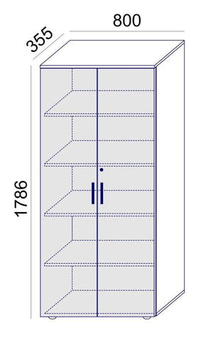 Biuro spintų komplektas Flexx White, trys spintos, bendras plotis 200 cm, baltas