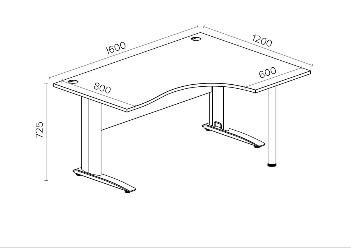 Kampinis biuro stalas su uždengimo plokšte ARETH CORNER, 160 x 120 cm