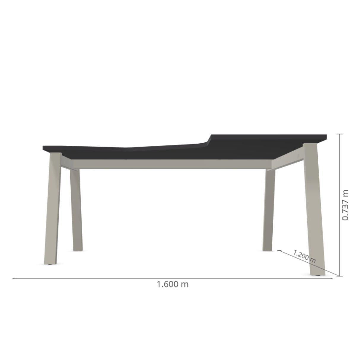 Kampinis biuro stalas MODERN A, 160 x 120 cm, konfigūruojamas