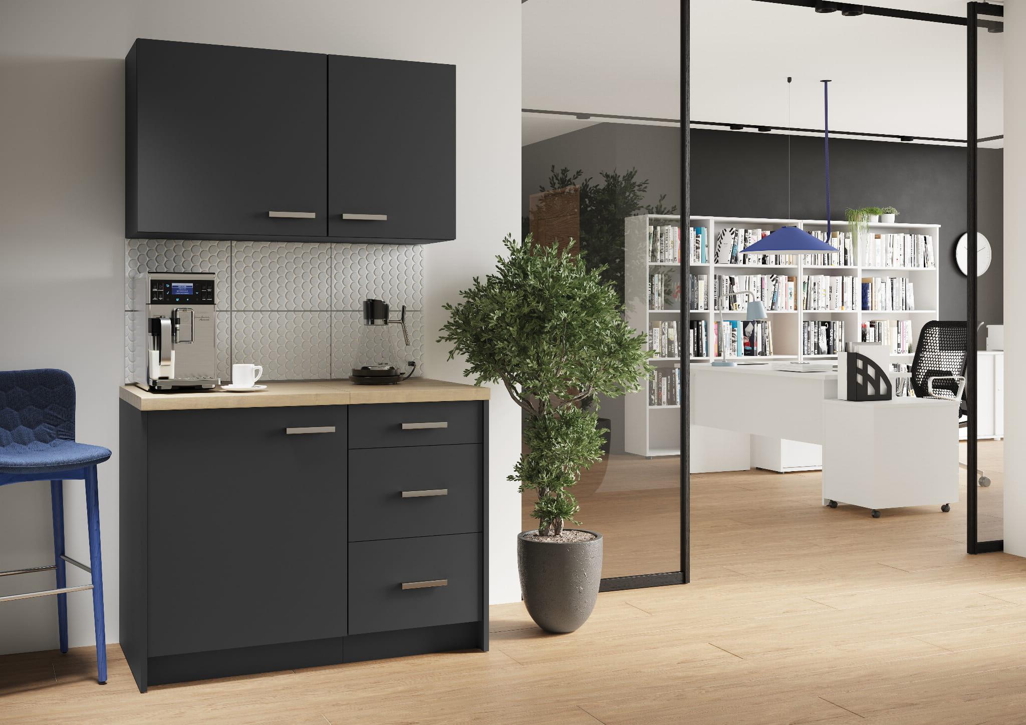 Biuro virtuvėlė Ergostock Graphite Mini Kitchenette
