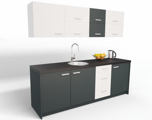 Biuro virtuvėlė Ergostock Graphite White Kitchenette