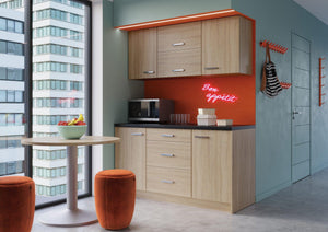 Biuro virtuvėlė Ergostock Oak Kitchenette su kavos staliuku