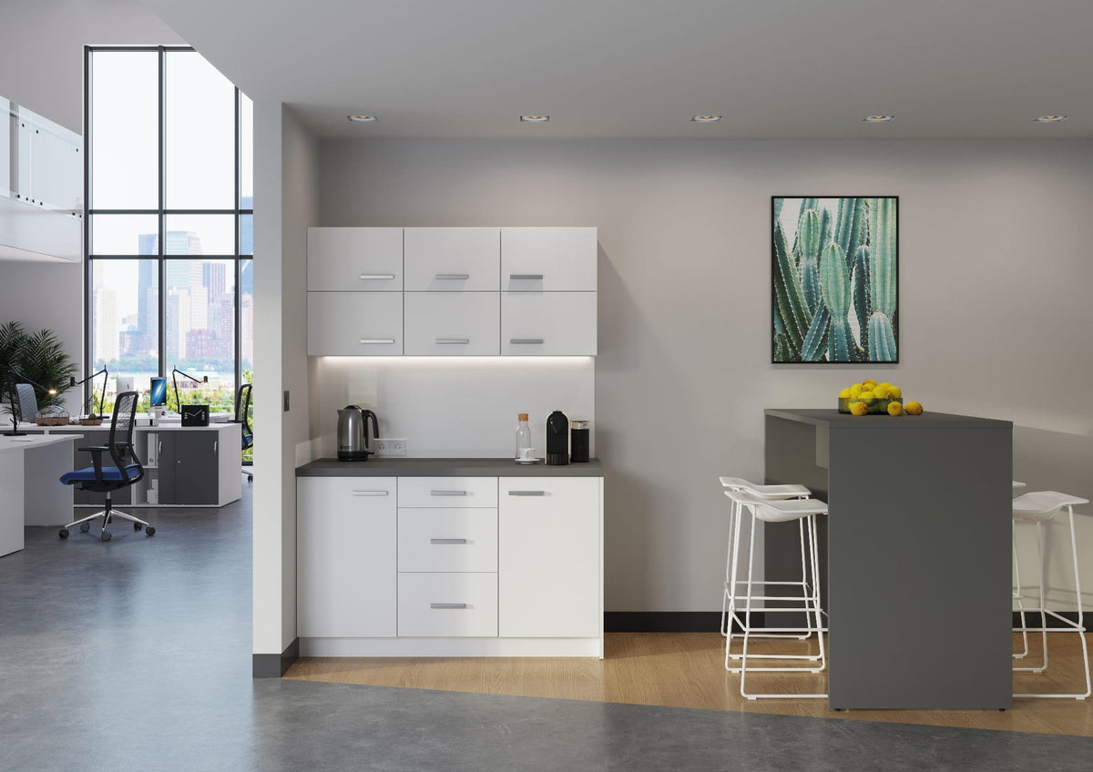 Biuro virtuvėlė Ergostock White Kitchenette su aukštu stalu
